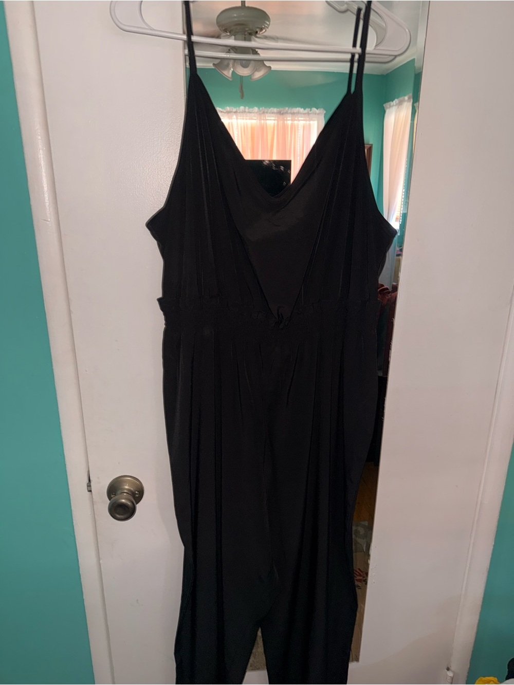 SHEIN Black Strapless V-Neck Jumpsuit